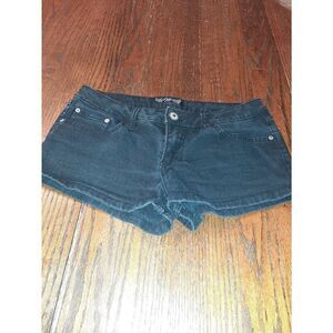 Junior Jr  7 YMI Black Denim Blue Jean Short Shorts Daisy Dukes Booty Shorts